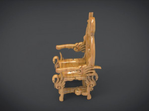unique chair with a goose motif model 3D Model