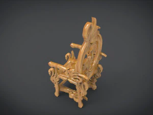 unique chair with a goose motif model 3D Model