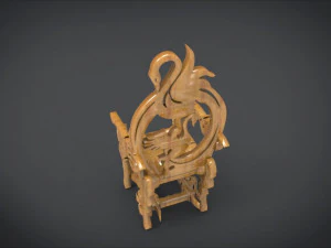 unique chair with a goose motif model 3D Model
