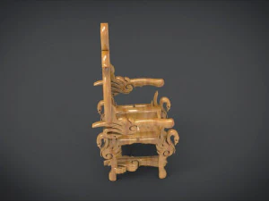 unique chair with a goose motif model 3D Model