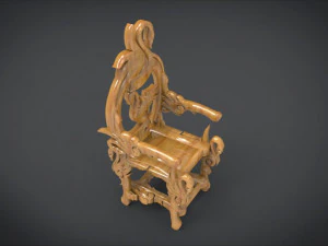 unique chair with a goose motif model 3D Model
