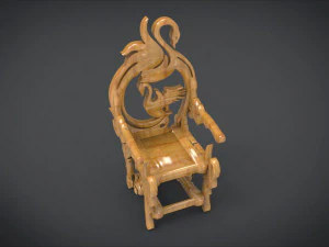 unique chair with a goose motif model 3D Model