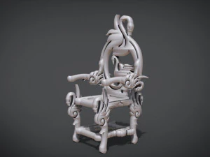 unique chair with a goose motif model 3D Model