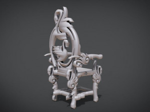unique chair with a goose motif model 3D Model