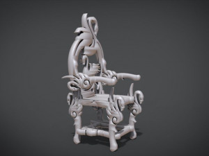 unique chair with a goose motif model 3D Model