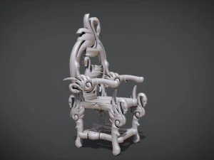 unique chair with a goose motif model 3D Model