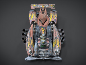 red spin viper with interior and detail machine hot rod mode plus gatling 3D Model