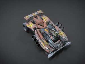 red spin viper with interior and detail machine hot rod mode plus gatling 3D Model