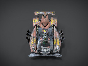 red spin viper with interior and detail machine hot rod mode plus gatling 3D Model