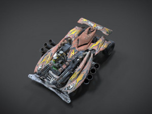 red spin viper with interior and detail machine hot rod mode plus gatling 3D Model