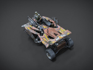 red spin viper with interior and detail machine hot rod mode plus gatling 3D Model