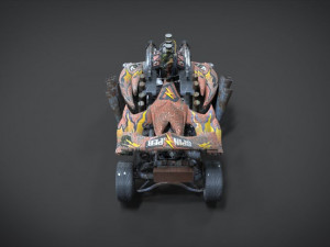 red spin viper with interior and detail machine hot rod mode plus gatling 3D Model