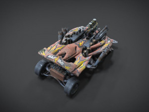 red spin viper with interior and detail machine hot rod mode plus gatling 3D Model