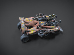 red spin viper with interior and detail machine hot rod mode plus gatling 3D Model