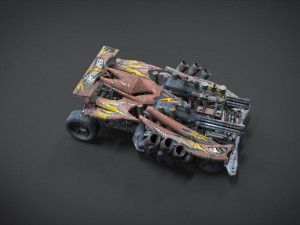 red spin viper with interior and detail machine hot rod mode plus gatling 3D Model
