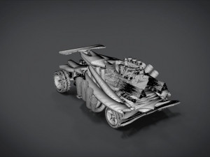 red spin viper with interior and detail machine hot rod mode plus gatling 3D Model