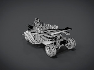 red spin viper with interior and detail machine hot rod mode plus gatling 3D Model