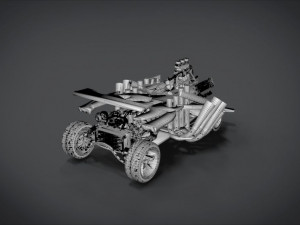 red spin viper with interior and detail machine hot rod mode plus gatling 3D Model