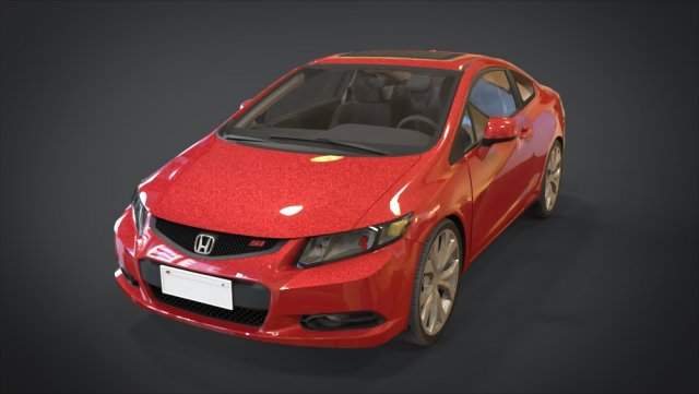 honda civic si 3D मॉडल .c4d .max .obj .3ds .fbx .stl .blend 