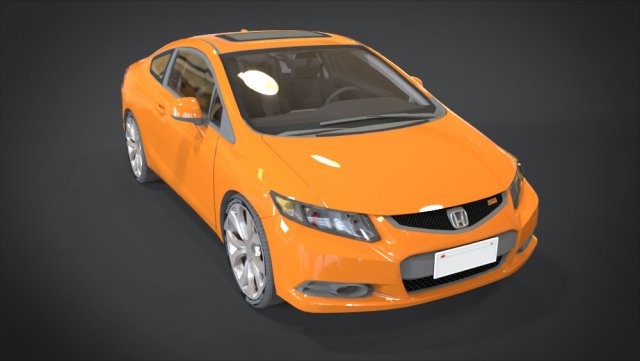 honda civic si 3D Model .c4d .max .obj .3ds .fbx .stl .blend 