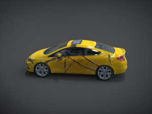 honda civic si full interior with an old rust texture Model 3D