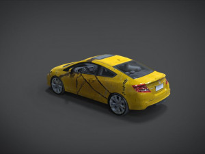 honda civic si full interior with an old rust texture Model 3D