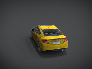 honda civic si full interior with an old rust texture Model 3D