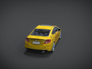 honda civic si full interior with an old rust texture Model 3D