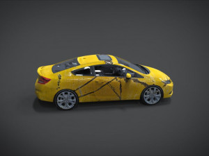 honda civic si full interior with an old rust texture Model 3D