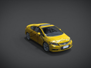 honda civic si full interior with an old rust texture Model 3D