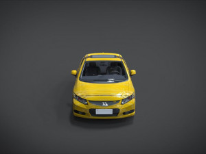 honda civic si full interior with an old rust texture Model 3D