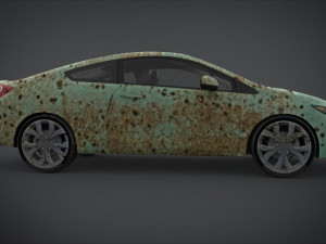 honda civic si full interior with an old rust texture 3D Model