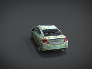 honda civic si full interior with an old rust texture 3D Model