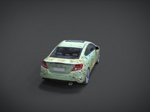 honda civic si full interior with an old rust texture 3D Model