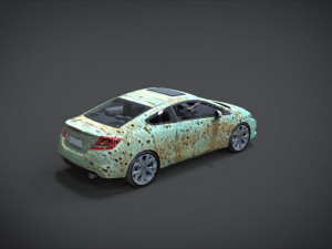 honda civic si full interior with an old rust texture 3D Model