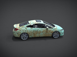 honda civic si full interior with an old rust texture 3D Model