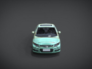 honda civic si full interior with an old rust texture 3D Model