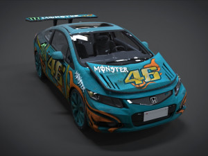 honda civic racing kit monster 3D Model
