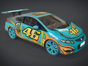 honda civic racing kit monster 3D Model