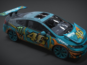 honda civic racing kit monster 3D Model