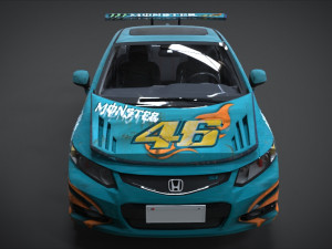 honda civic racing kit monster 3D Model