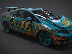 honda civic racing kit monster 3D Model