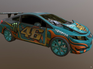 honda civic racing kit monster 3D Model
