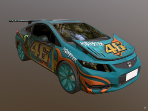 honda civic racing kit monster 3D Model