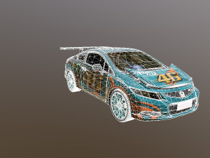 honda civic racing kit monster 3D Model