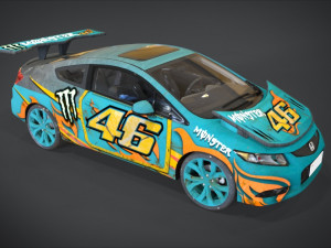 honda civic racing kit monster 3D Model