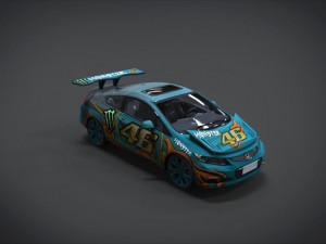 honda civic racing kit monster 3D Model