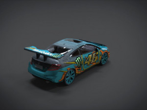 honda civic racing kit monster 3D Model