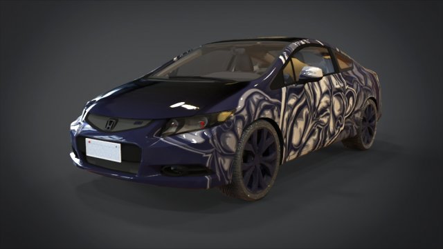 honda civic si camel texture kit 3D Модель .c4d .max .obj .3ds .fbx .stl .blend 