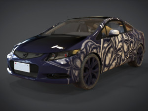honda civic si camel texture kit 3D Model